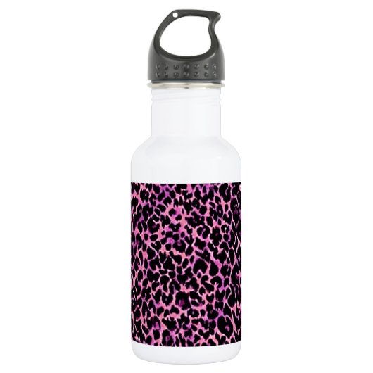 Pink Cheetah Edelstahlflasche (Vorderseite)