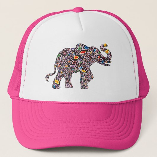 Pink Cheetah Elephant Truckerkappe (Vorderseite)