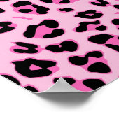 Pink Cheetah Leopard Print Black Spots Muster Poster (Ecke)