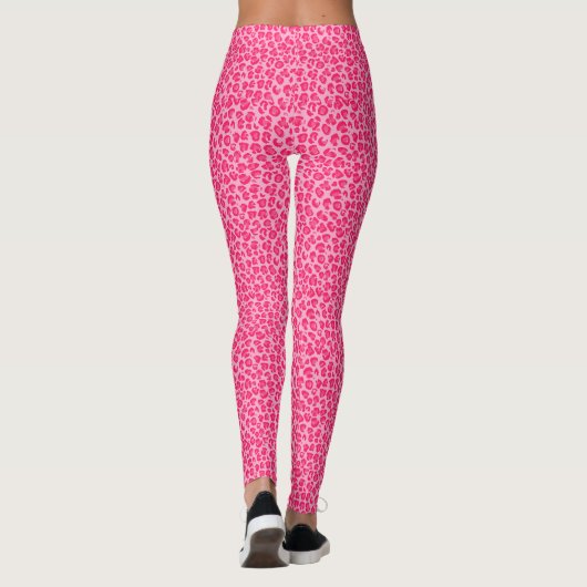 Pink Cheetah Leopard Print Leggings (Rückseite)