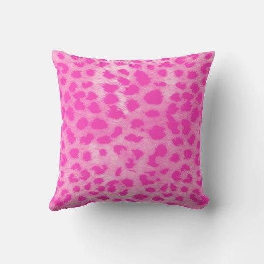 Pink Cheetah Leopard Print Monogram Gold Glitzer Kissen (Rückseite)