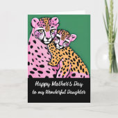 Pink Cheetah Mama + Kindermädchen Tag Karte (Vorderseite)