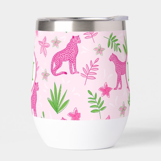 Pink Cheetah Preppy Monogram Pink Background (Links)