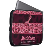 Pink Cheetah Print mit Stiletto Heel Laptopschutzhülle (Vorne Rechts)