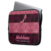 Pink Cheetah Print mit Stiletto Heel Laptopschutzhülle (Vorderseite Links)