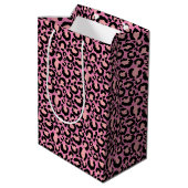 Pink Cheetah Print Mittlere Geschenktüte (Rückseite Schrägansicht)