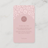 Pink Cheetah Skin Business Card Visitenkarte (Rückseite)