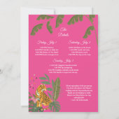 Pink Cheetah Wild Bachelorette Wochenende Einladung (Rückseite)