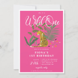 Pink Cheetah Wild Ein Geburtstag Einladung