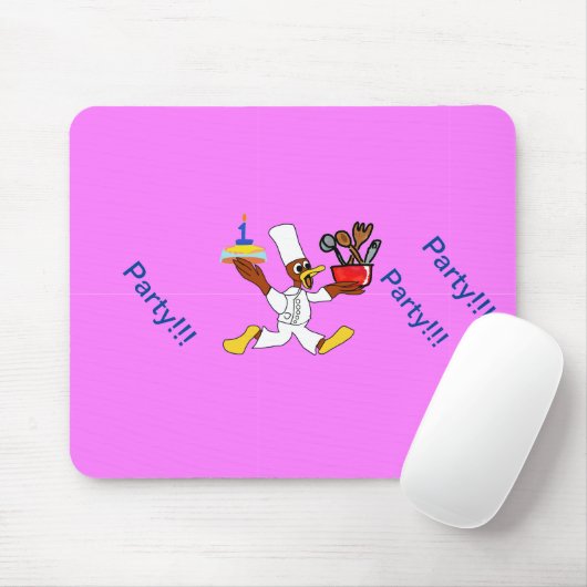 Pink Chef Ducky Birthday  Mousepad (Mit Mouse)