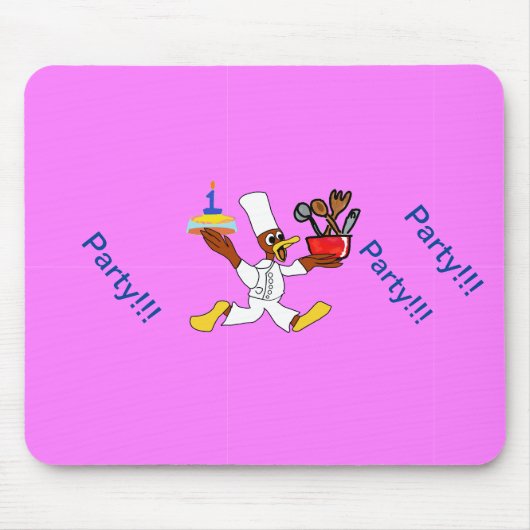 Pink Chef Ducky Geburtstag Mousepad (Vorne)