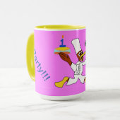 Pink Chef Ducky Geburtstag Tasse (Vorderseite Links)