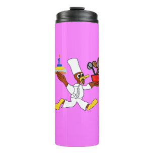 Pink Chef Ducky Geburtstag  Thermosbecher