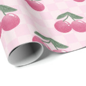 Pink Cherries Y2K Niedlich Retro Muster Geschenkpapier (Rolleneckpunkt)