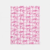 Pink Cherry Ästhetische Koquette Fleecedecke (Vorderseite)