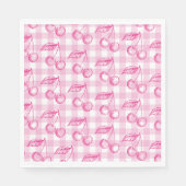Pink Cherry Ästhetische Koquette Serviette (Vorderseite)
