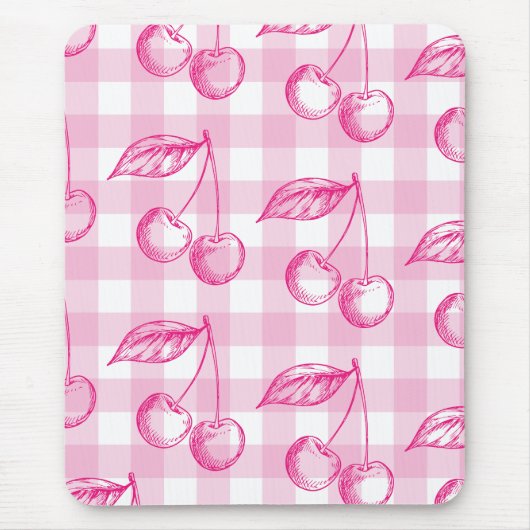 Pink Cherry ästhetisches Thema Mousepad (Vorne)