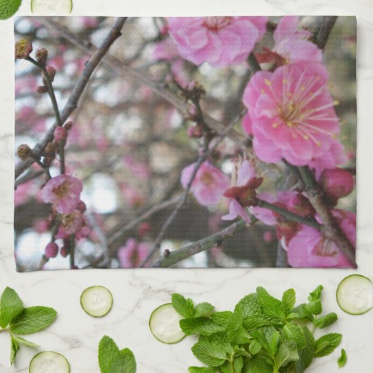 Pink Cherry Blosm / Sakura / ラ(桜) Geschirrtuch (Gefaltet)