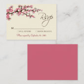 Pink Cherry Blossom 3,5 x 2,5" RSVP-Karte Begleitkarte (Vorne/Hinten)