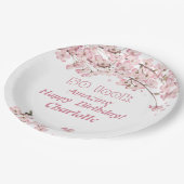 Pink Cherry Blossom 50. Geburtstagsparty Pappteller (Schrägansicht)