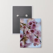 Pink Cherry Blossom Abzeichen Button (Vorderseite/Rückseite)