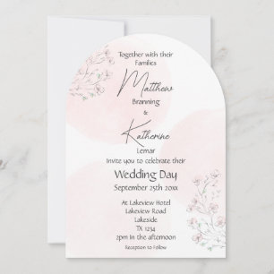 Pink Cherry Blossom alles in einer Hochzeitseinlad Einladung