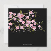 Pink Cherry Blossom Babydusche Einladung (Rückseite)