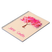 Pink Cherry Blossom Baumart Notizblock (Linke Seite)