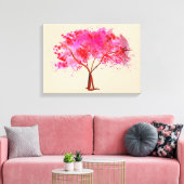 Pink Cherry Blossom Baumfarbe Leinwanddruck (Insitu (Wohnzimmer))