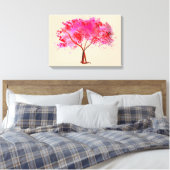 Pink Cherry Blossom Baumfarbe Leinwanddruck (Insitu (Schlafzimmer))