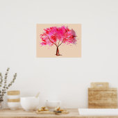 Pink Cherry Blossom Baumfarbe Poster (Küche)