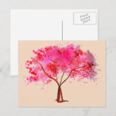 Pink Cherry Blossom Baumfarbe Postkarte (Vorne/Hinten)