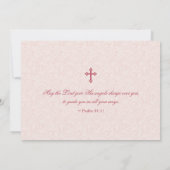 Pink Cherry Blossom Bird Erste Kommune Einladung (Rückseite)