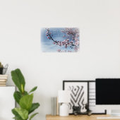Pink Cherry Blossom Blühendes Baumposter Poster (Heimbüro)