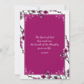 Pink Cherry Blossom Blume Bat Mitzvah Einladung (Rückseite)