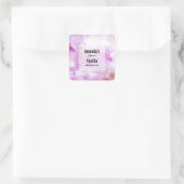 Pink Cherry Blossom Blume Foto Candle Business Quadratischer Aufkleber (Tasche)