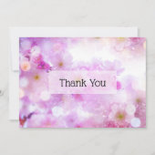 Pink Cherry Blossom Blume Foto Dankeskarte (Vorderseite)