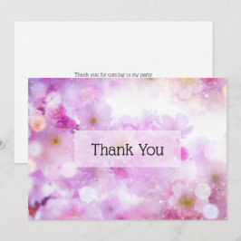 Pink Cherry Blossom Blume Foto Dankeskarte