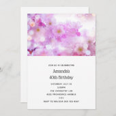 Pink Cherry Blossom Blume Foto Geburtstag Einladung (Vorne/Hinten)