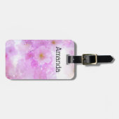 Pink Cherry Blossom Blume Foto Gepäckanhänger (Vorderseite horizontal)