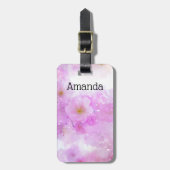 Pink Cherry Blossom Blume Foto Gepäckanhänger (Vorderseite vertikal)