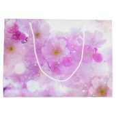 Pink Cherry Blossom Blume Foto Große Geschenktüte (Rückseite)