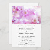 Pink Cherry Blossom Blume Foto Hochzeit Einladung (Vorne/Hinten)