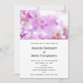 Pink Cherry Blossom Blume Foto Hochzeit Einladung