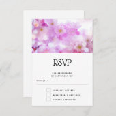 Pink Cherry Blossom Blume Foto Hochzeit RSVP Karte (Vorne/Hinten)