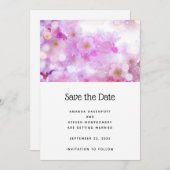 Pink Cherry Blossom Blume Foto Hochzeit Save The Date (Vorne/Hinten)