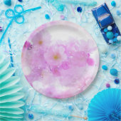 Pink Cherry Blossom Blume Foto Pappteller (Party)