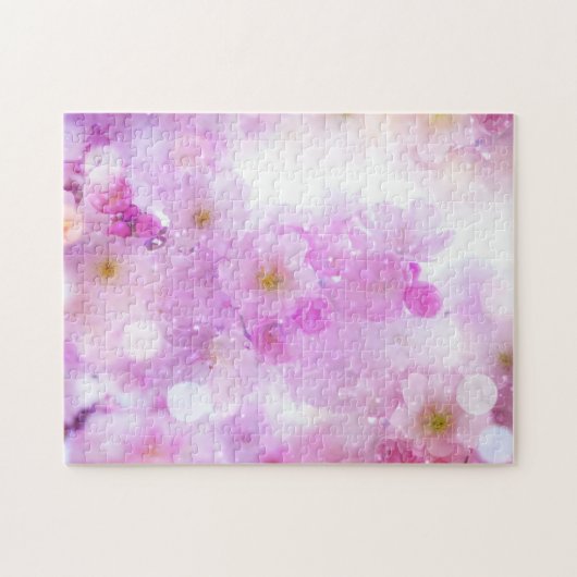Pink Cherry Blossom Blume Foto Puzzle (Horizontal)