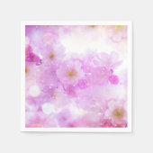 Pink Cherry Blossom Blume Foto Serviette (Vorderseite)