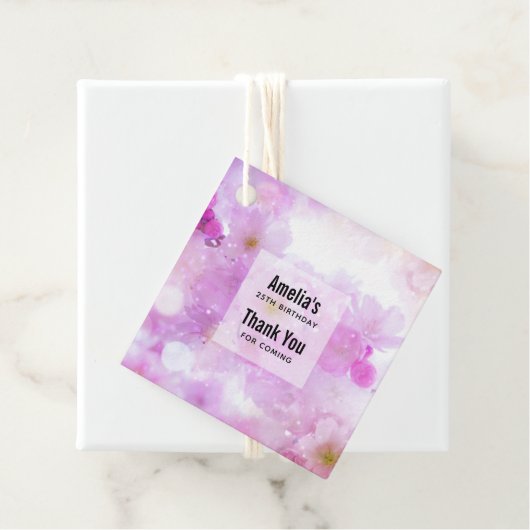 Pink Cherry Blossom Blume Foto Vielen Dank Geschenkanhänger (Beispiel)